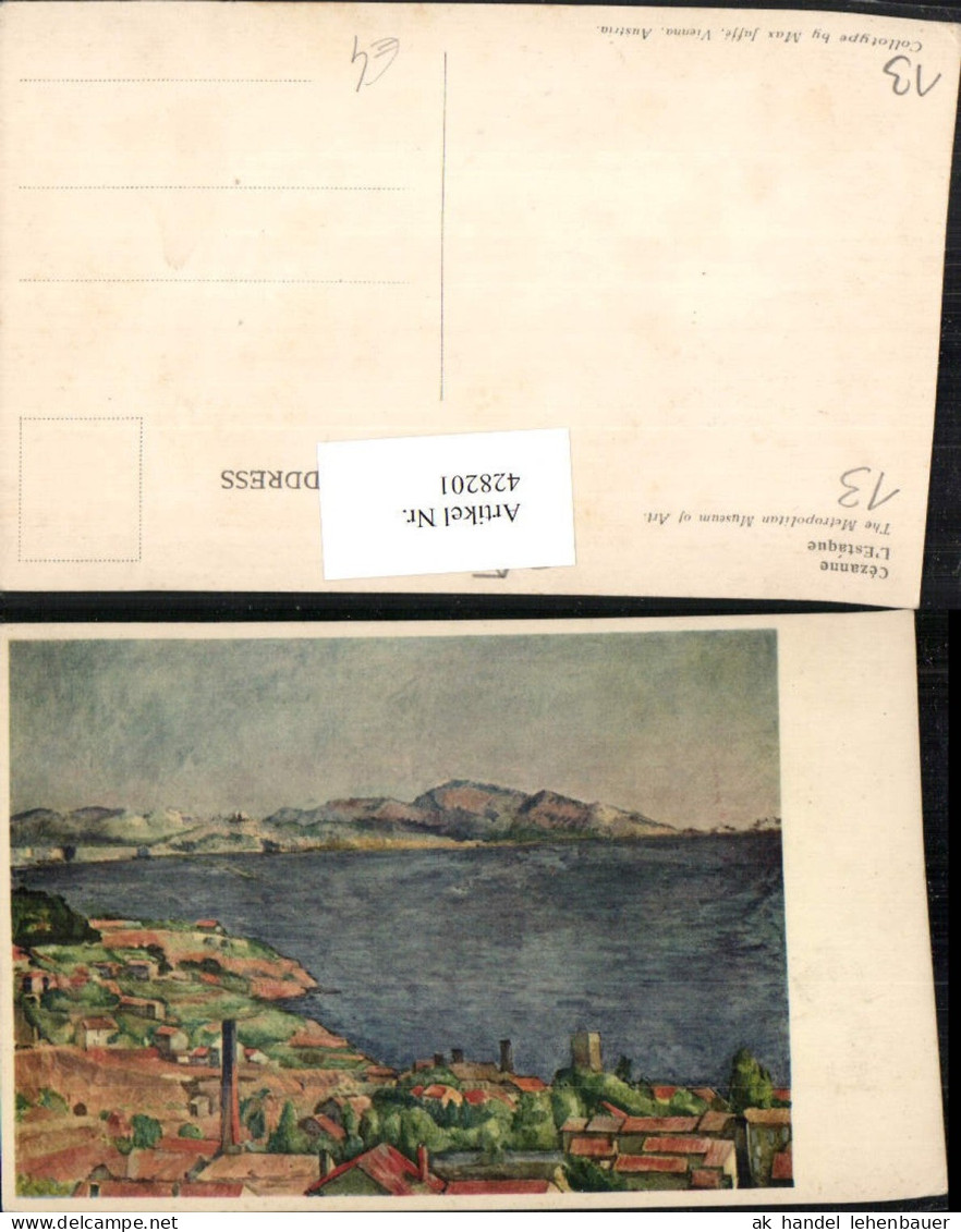 428201,Künstler AK Provence-Alpes-Cote-Azur Bouches-de-Rhone Cezanne L'Estaque Teilansicht