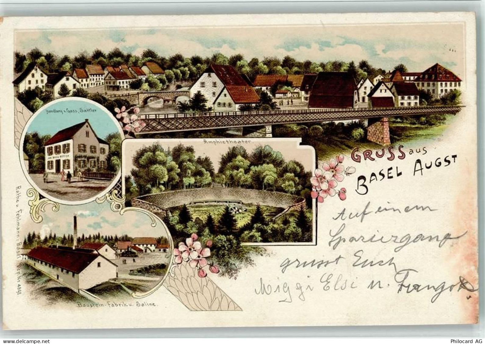 4302 Augst BL 1901 BOAKC Lithographie Handlung Gass. Sattler Amphitheate... - 13702805