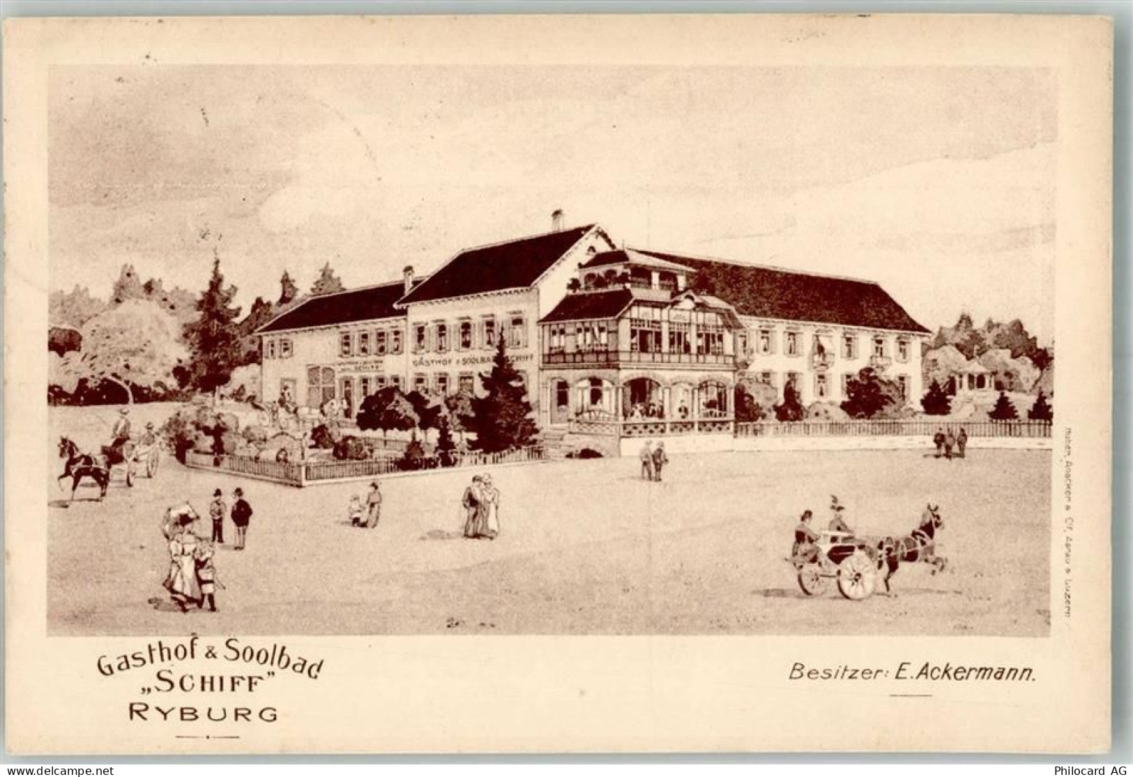 4313 Riburg Möhlin 1913 Foto AK Gasthaus Schiff - 13581921