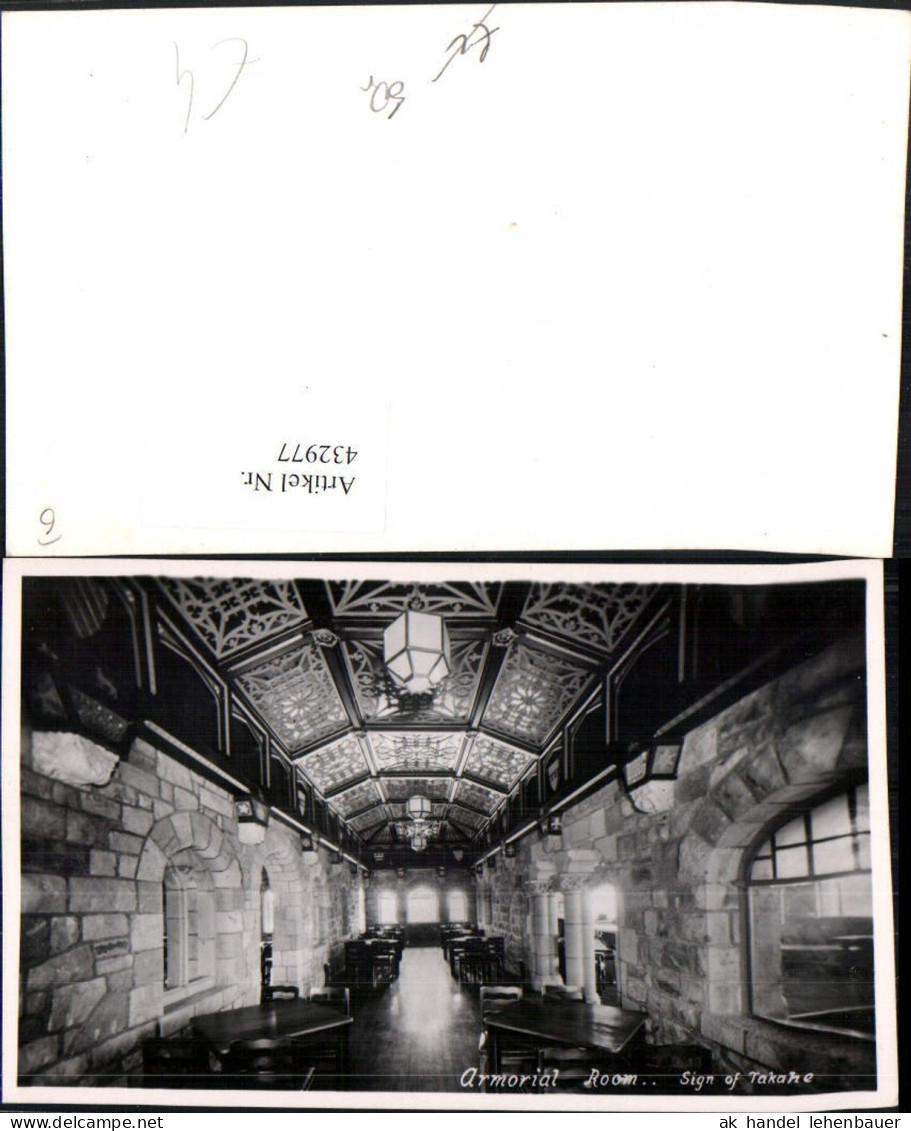 432977,New Zealand Neuseeland Armorial Room Sign of Takahe Innenansicht