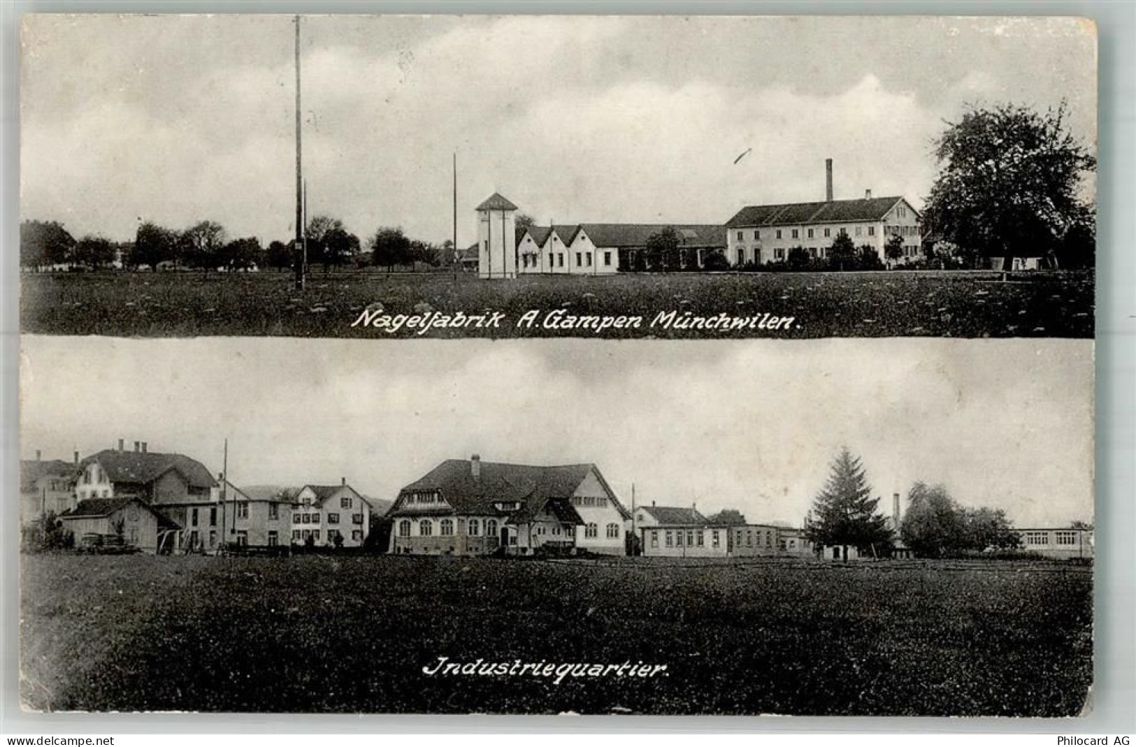 4333 Münchwilen AG 1919 Foto AK Nagel- Fabrik Gampen Industriequartier... - 13666559
