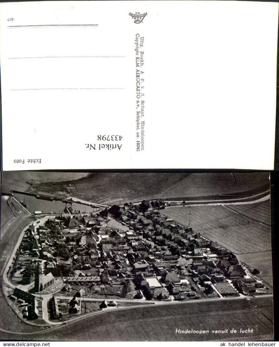 433798,Netherlands Hindeloopen vanuit de lucht Totale Fliegeraufnahme
