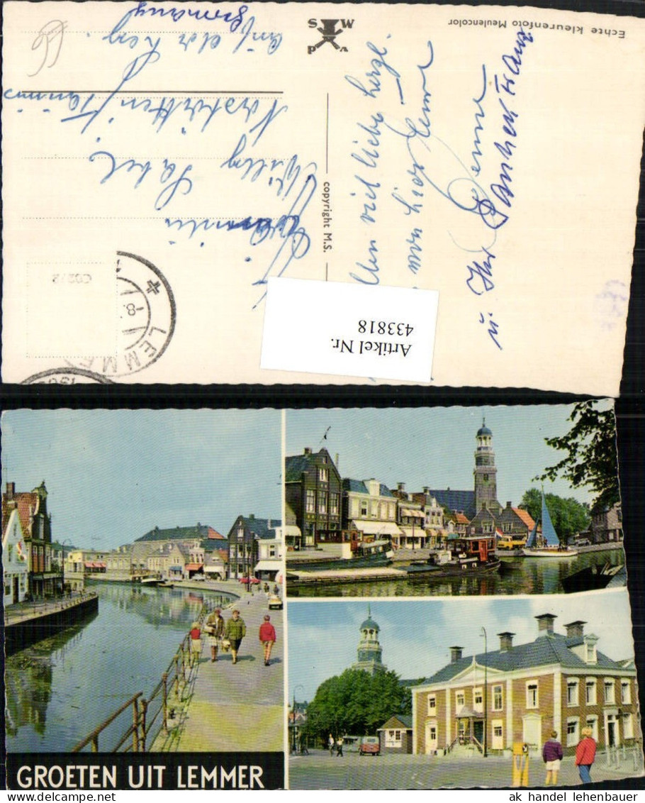 433818,Netherlands Lemmer Teilansicht Kanal Rathaus Mehrbildkarte