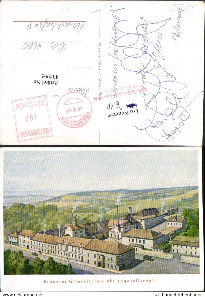 434995,K&uuml;nstler AK Grieskirchen Brauerei Fabrik