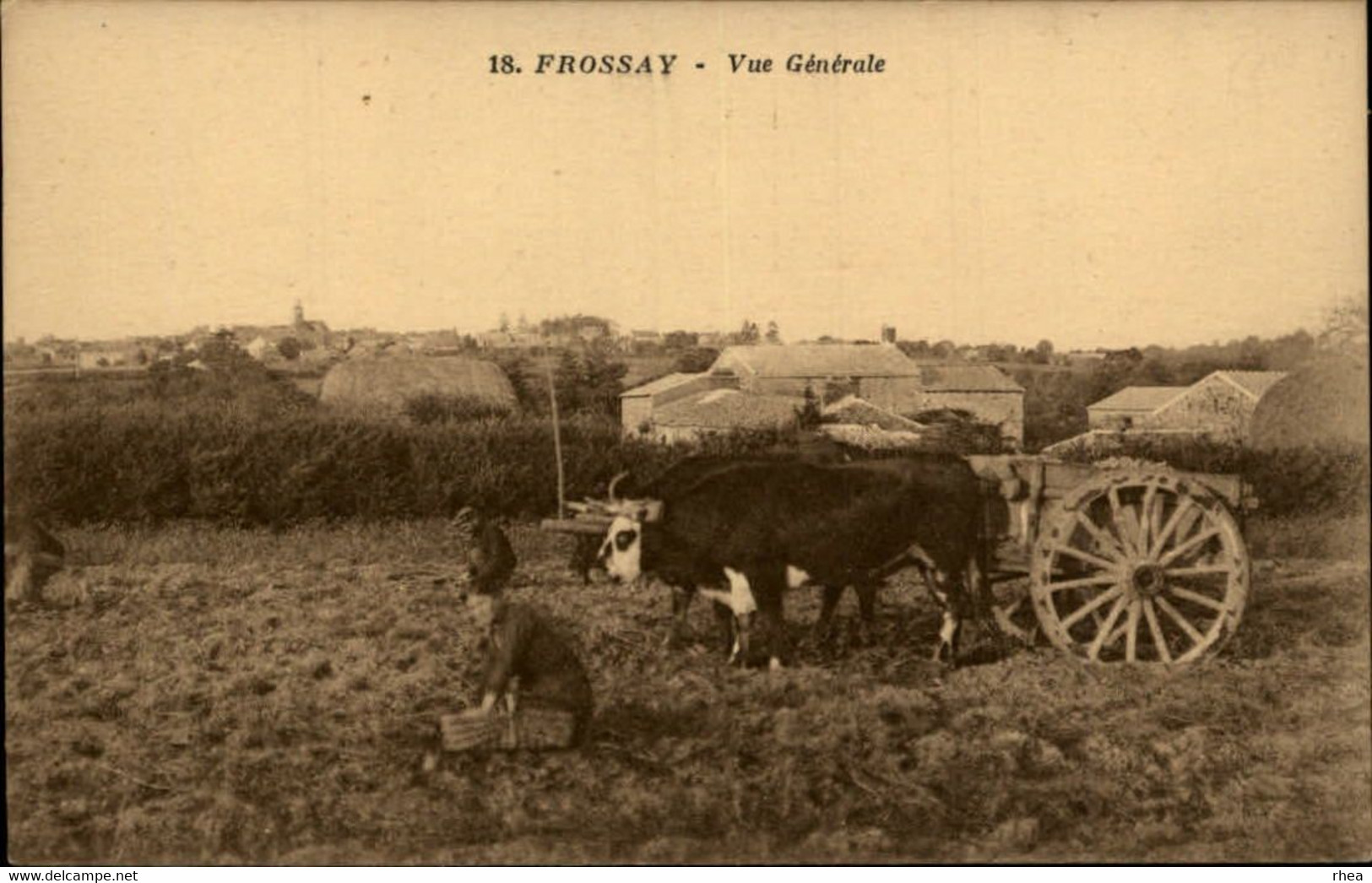 44 - FROSSAY - agriculture - attelage boeufs