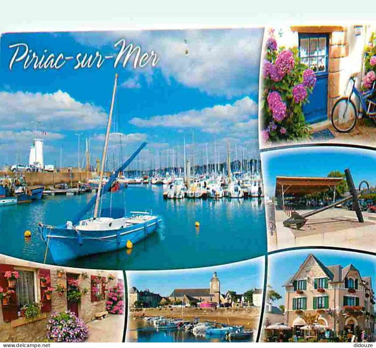 44 - Piriac sur Mer - Multivues - Bateaux - Etat pli visible et trou de punaise - CPM - Voir Scans Recto-Verso