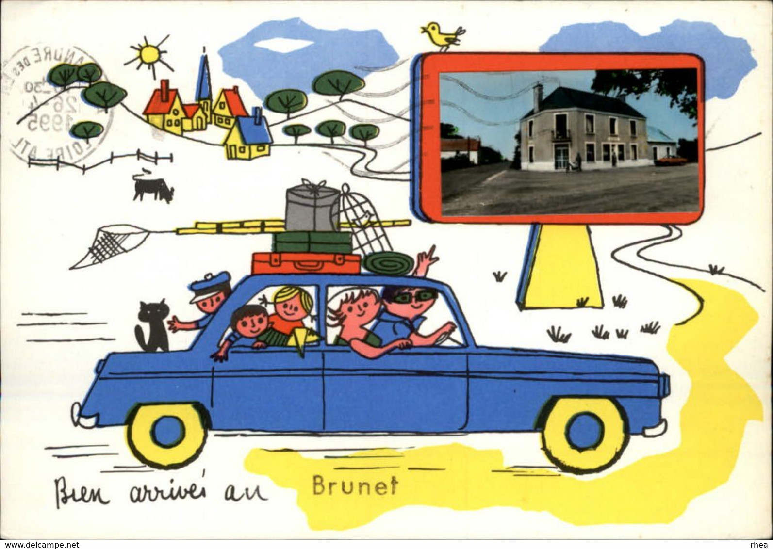 44 - SAINT-LYPHARD - le Brunet - petite vue - dessin de Jean de Preissac