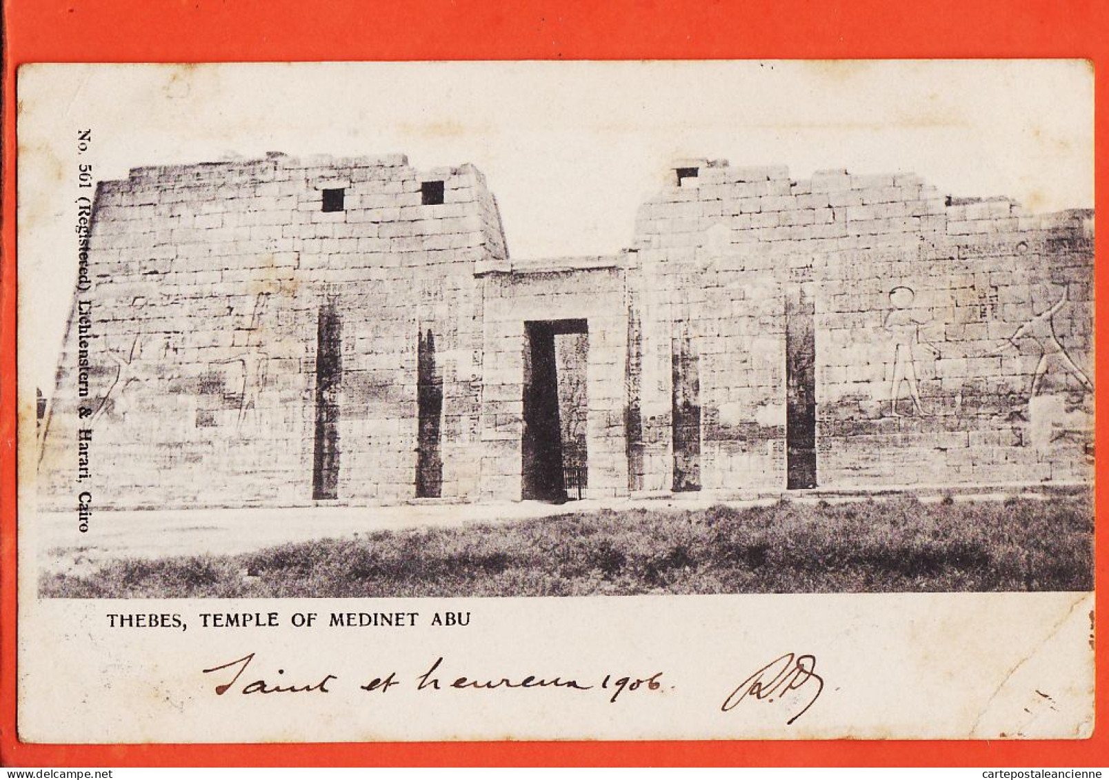 44061 ◉ THEBES Louxor Egypte ◉ Temple MEDINET ABU ◉ 1906 à de DARAN Kastel Gemert N.Brabant ◉ LICHTENSTERN HARARI