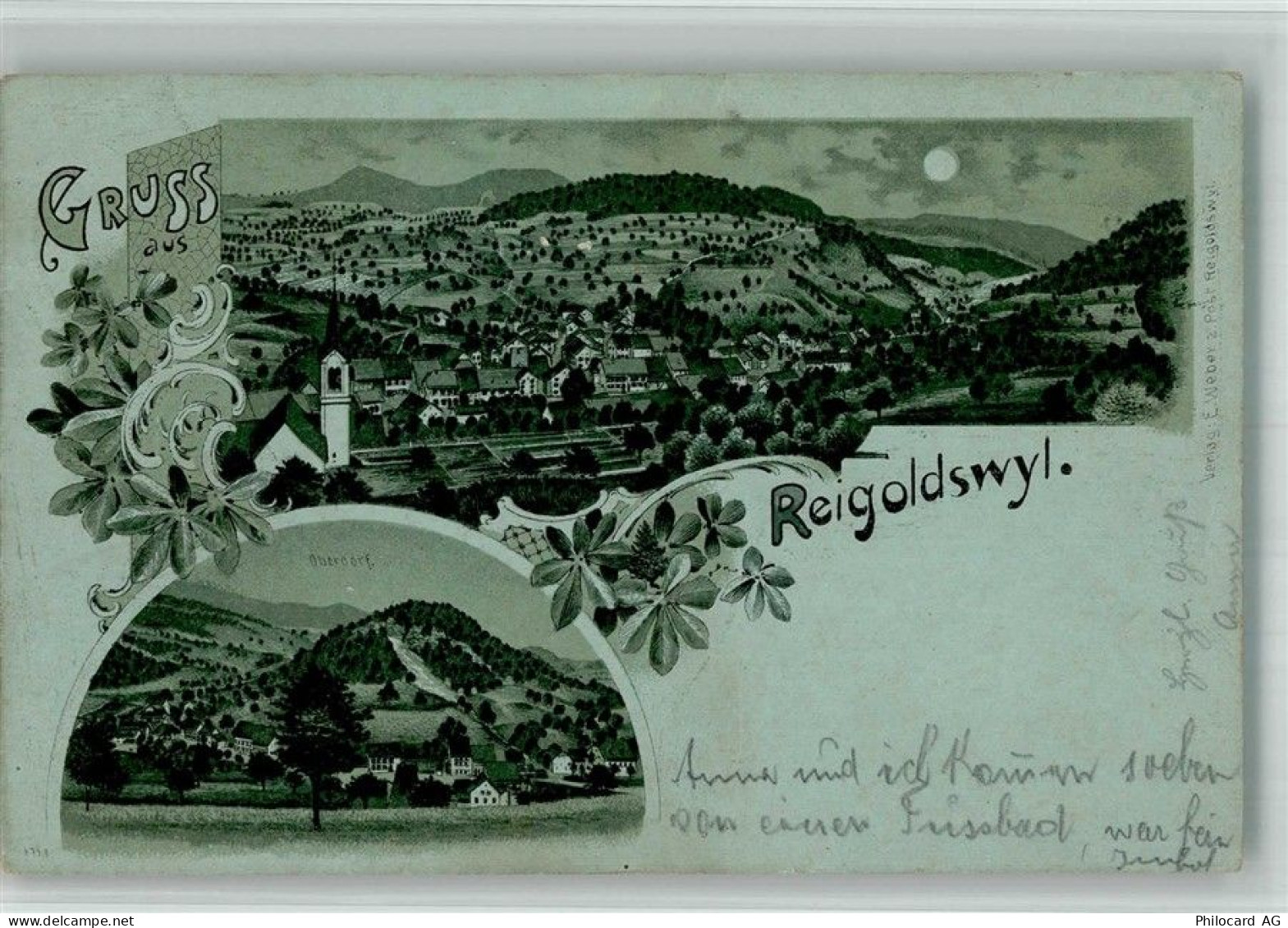 4418 Reigoldswil 1905 BOAKC Mondschein Lithographie - 13715712