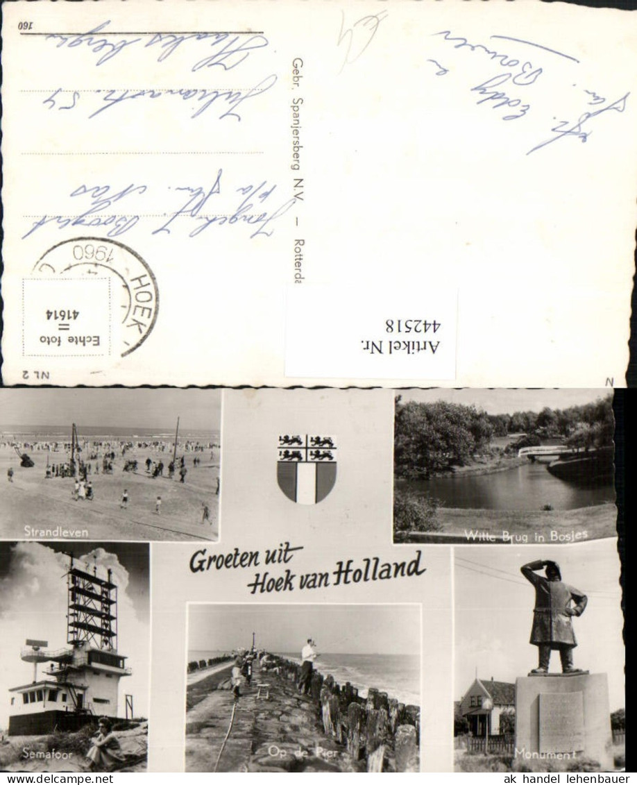 442518,Netherlands Hoek van Holland Strandleven Semafoor Monument Mehrbildkarte