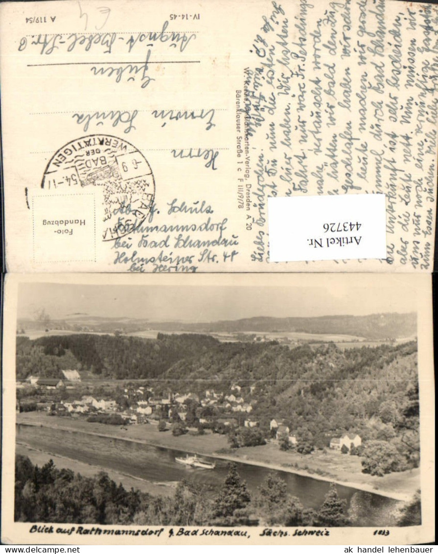 443726,Sächsische Schweiz Blick auf Rathmannsdorf u. Bad Schandau Totale