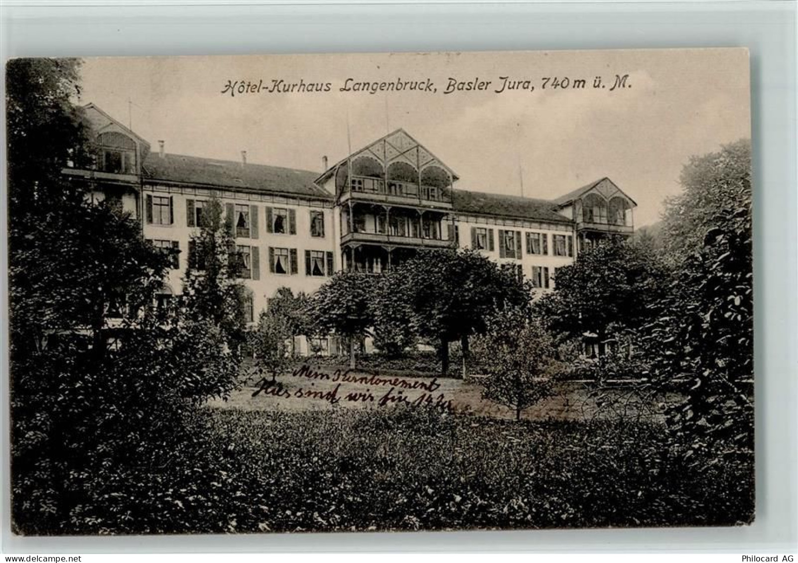 4438 Langenbruck - Hotel Kurhaus Langenbruck Feldpost - 10193826