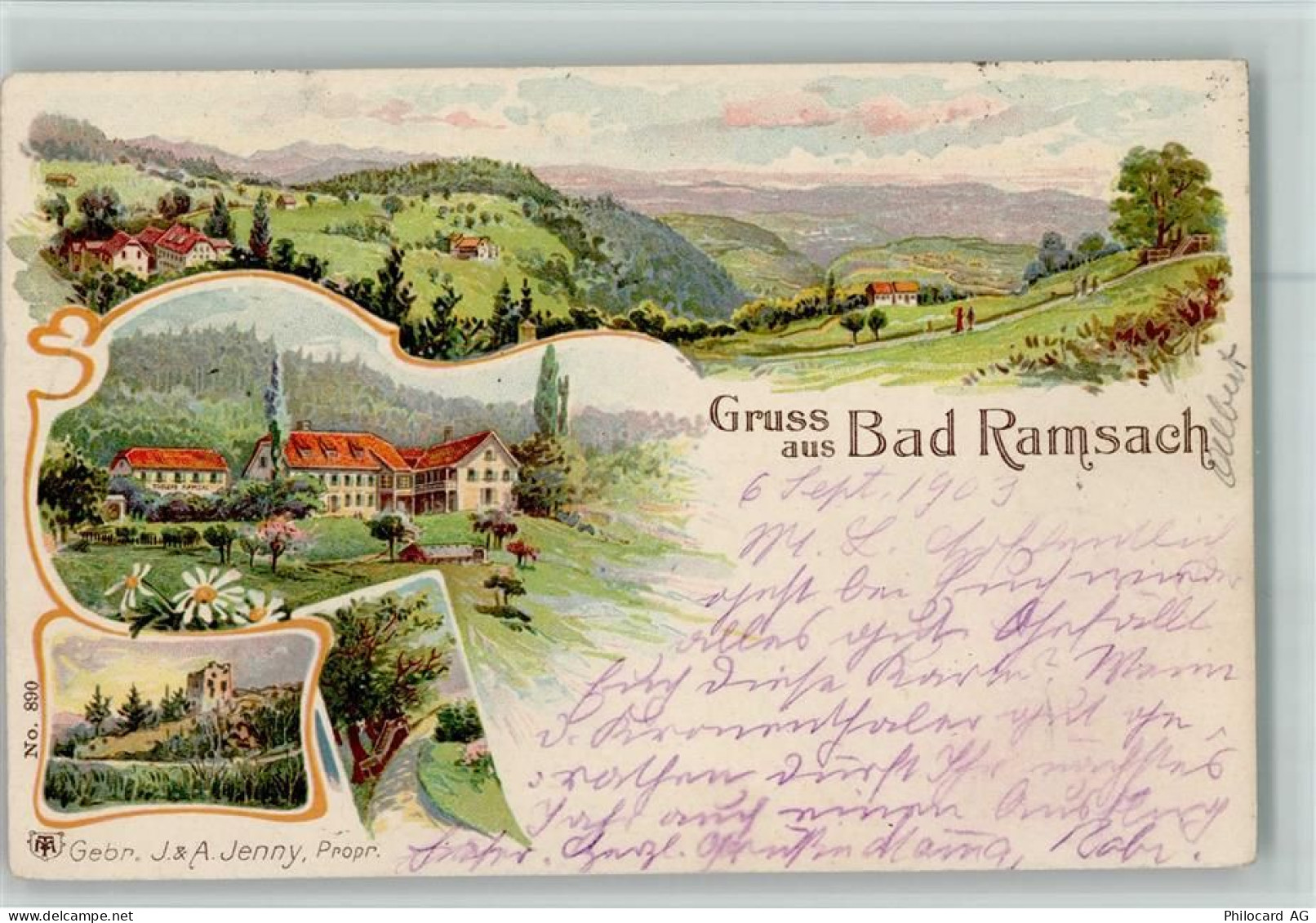 4448 Läufelfingen Dietisberg b. Läufelfingen Lithographie Bad Ramsach Ru... - 13404588