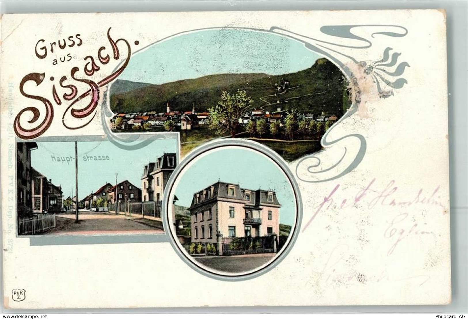 4450 Sissach 1901 Gebrauchsspuren Hauptstrasse Jugendstil - 13481893