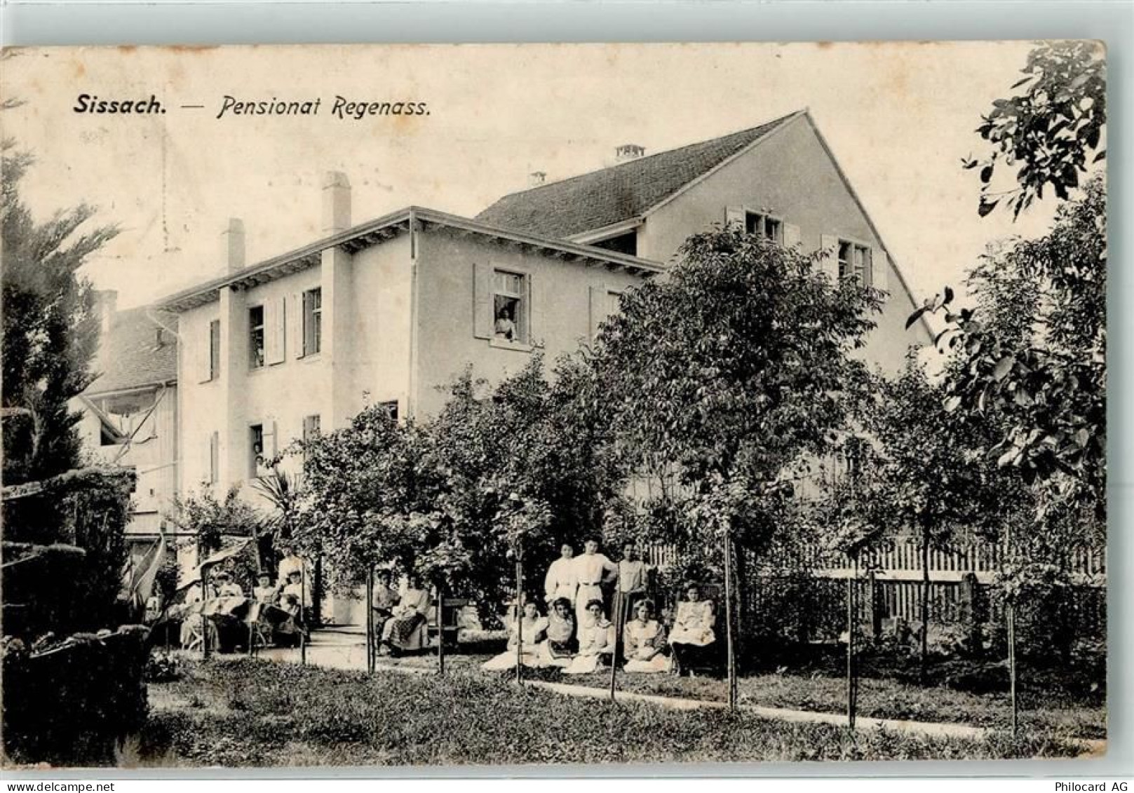 4450 Sissach 1908 Gebrauchsspuren Pensionat Regenass - 13470723