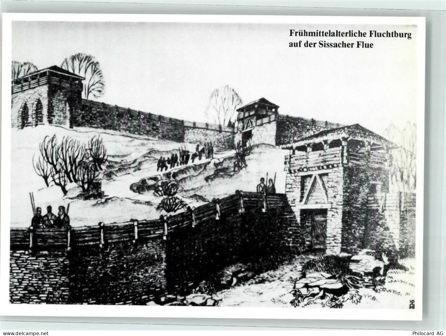 4450 Sissach - Frühmitteralterliche Fluchtburg auf der Fluh Zeichnung vo... - 39373880