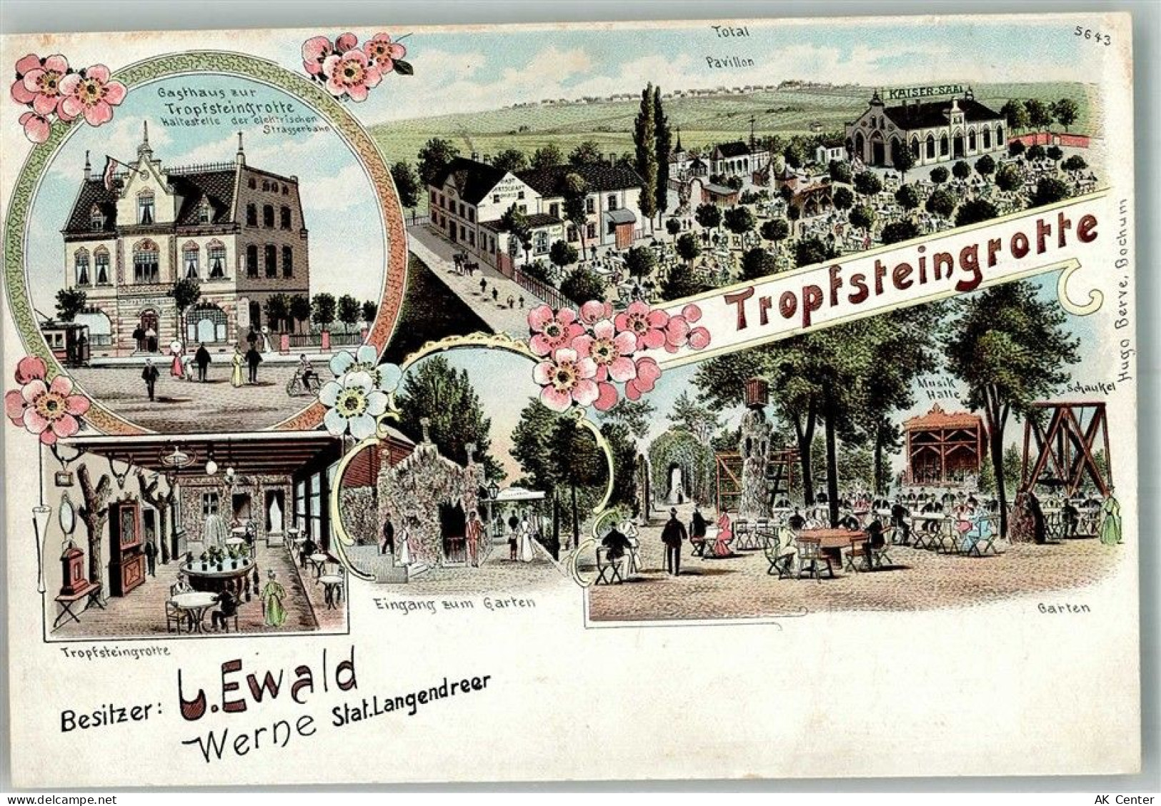44787 W4630 Werne Lithographie Gasthaus zur Tropfsteingrotte Gaststube G... - 13671316