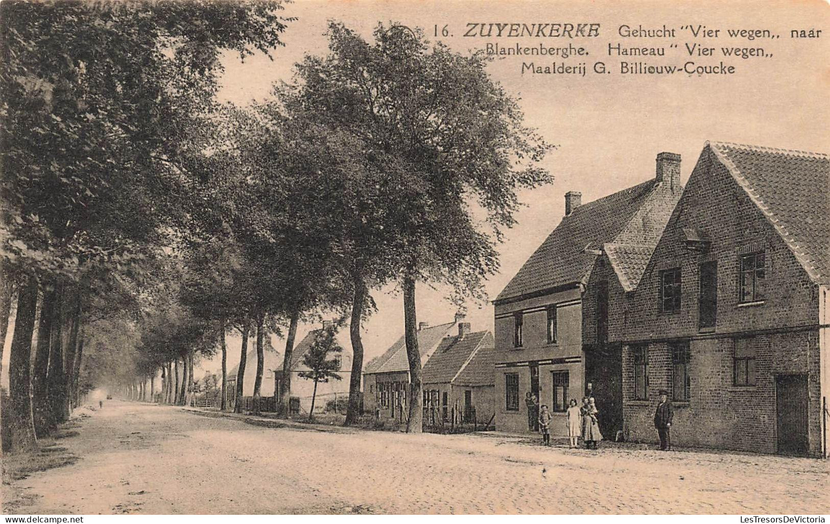 [-45%] BELGIQUE - Zuyenkerke - Gehucht - Vier wegen - animé - Albert - Edit Théo Hoste Nachtegaele - Carte postale ancie