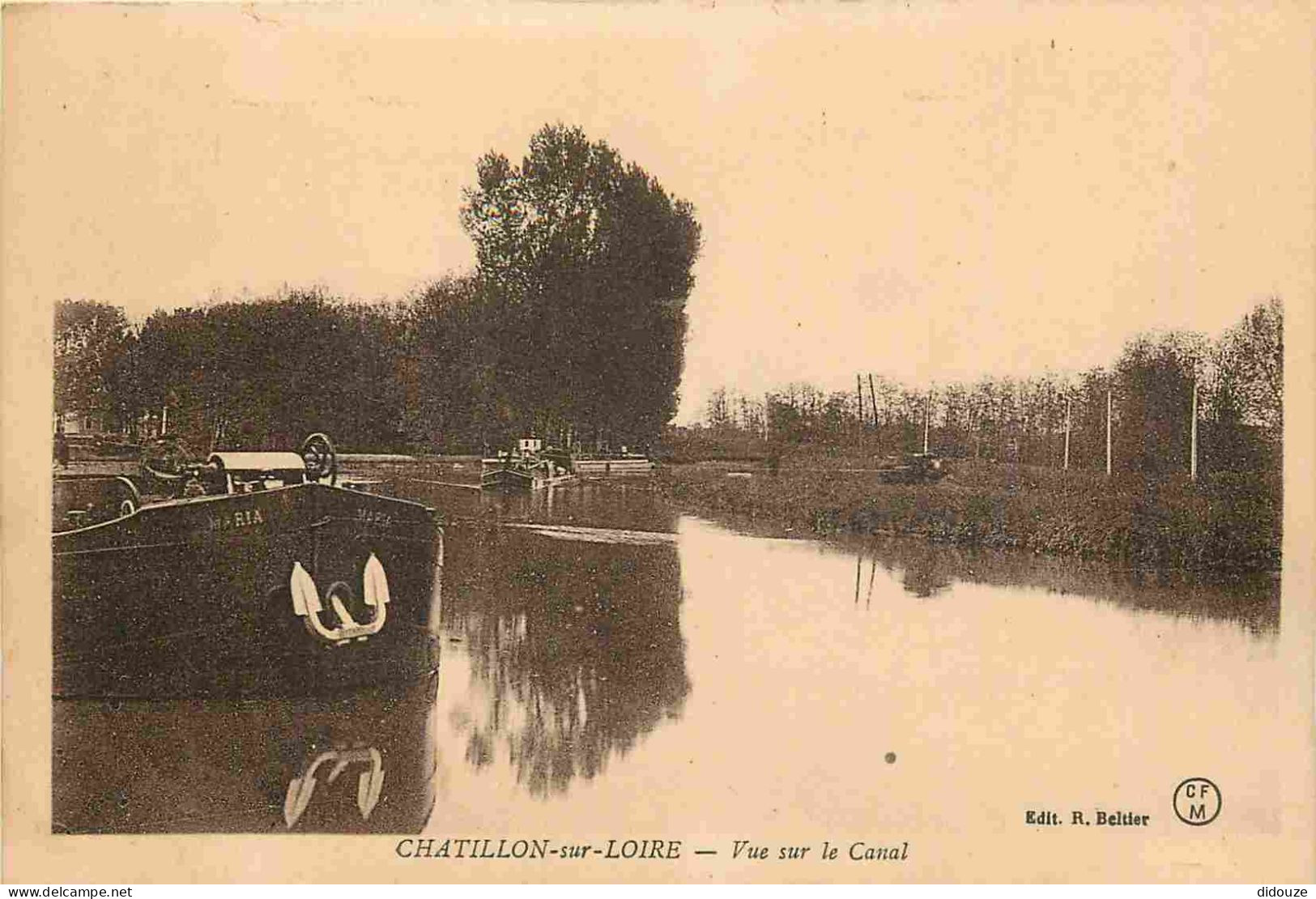 45 - Chatillon sur Loire - Vue sur le Canal - CPA - Oblitération de 19 - Voir Scans Recto-Verso