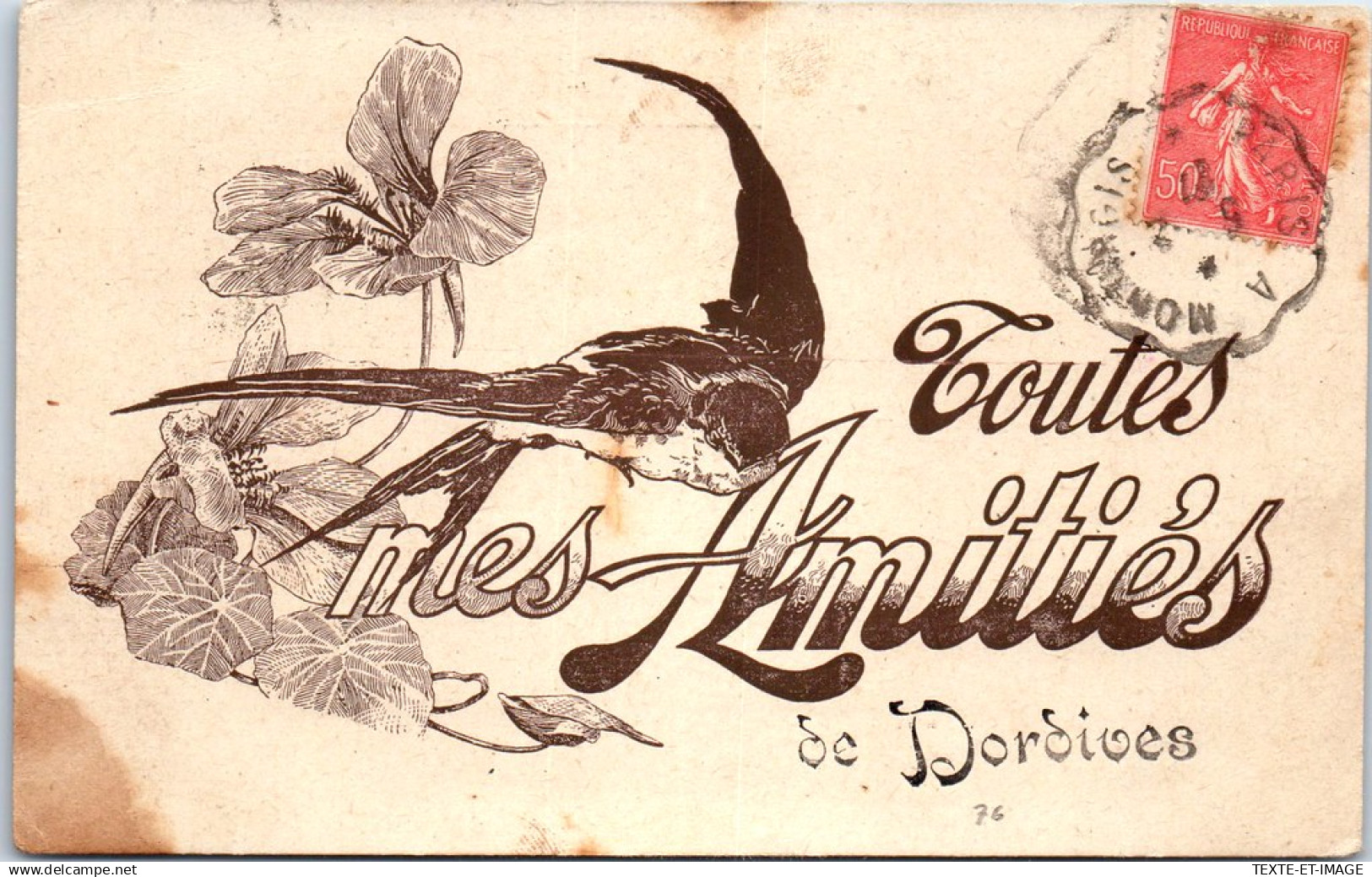 45 DORDIVES - carte souvenir, amities de Dordives.