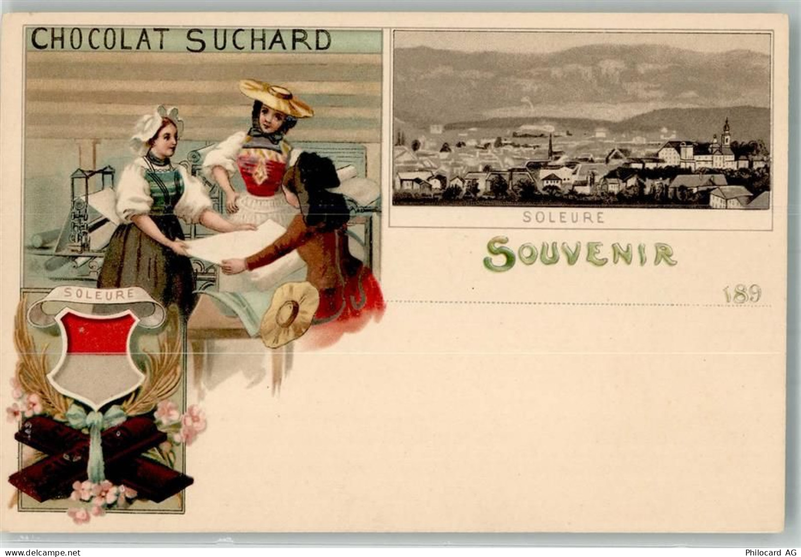 4500 Solothurn Soleure Lithographie Tracht Wappen Soleure Werbung Chocol... - 13568422