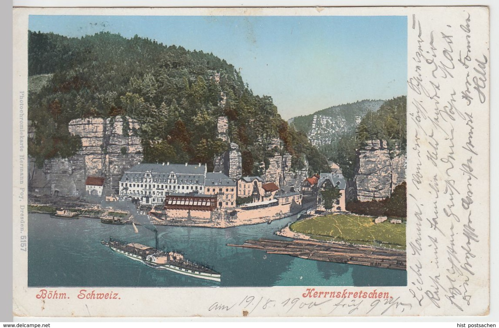 (45638) AK Herrnskretschen, Hrensko, 1900
