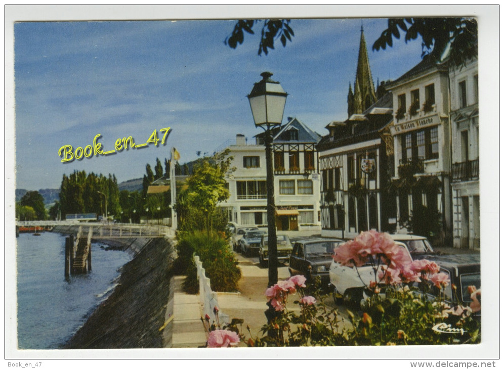 {45646} 76 Seine Maritime La Bouille , Les quais fleuris des bords de Seine et ses hôtels restaurants