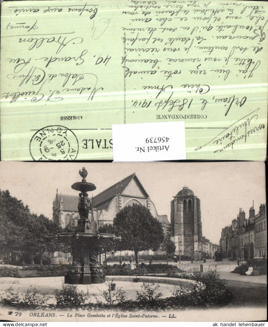 456739,Centre Loiret Orleans Place Gambetta Eglise Saint-Paterne Brunnen Kirche