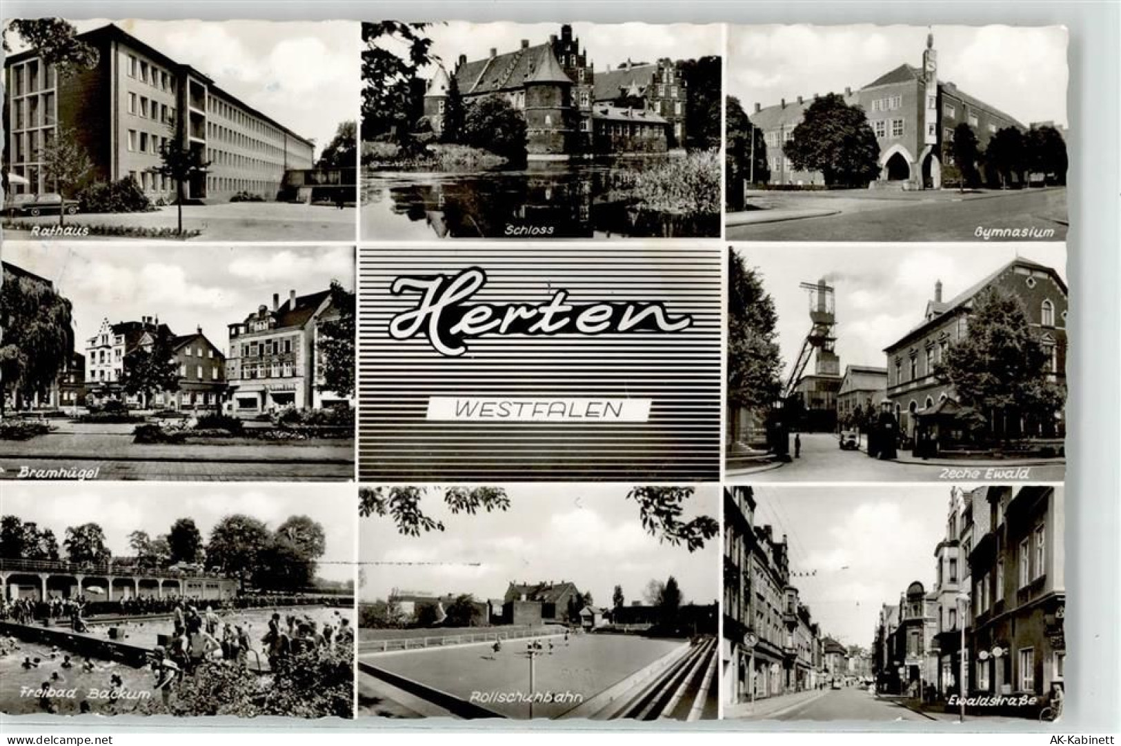 45699 W4352 Herten , Westf - Rathaus Schloss Gymnasium Schwimmbad Backum... - 52155452