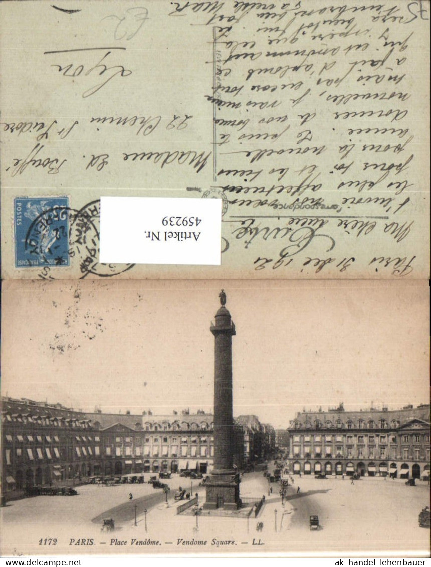 459239,Ile-de France Paris Place Vendome Vendome Square Monument