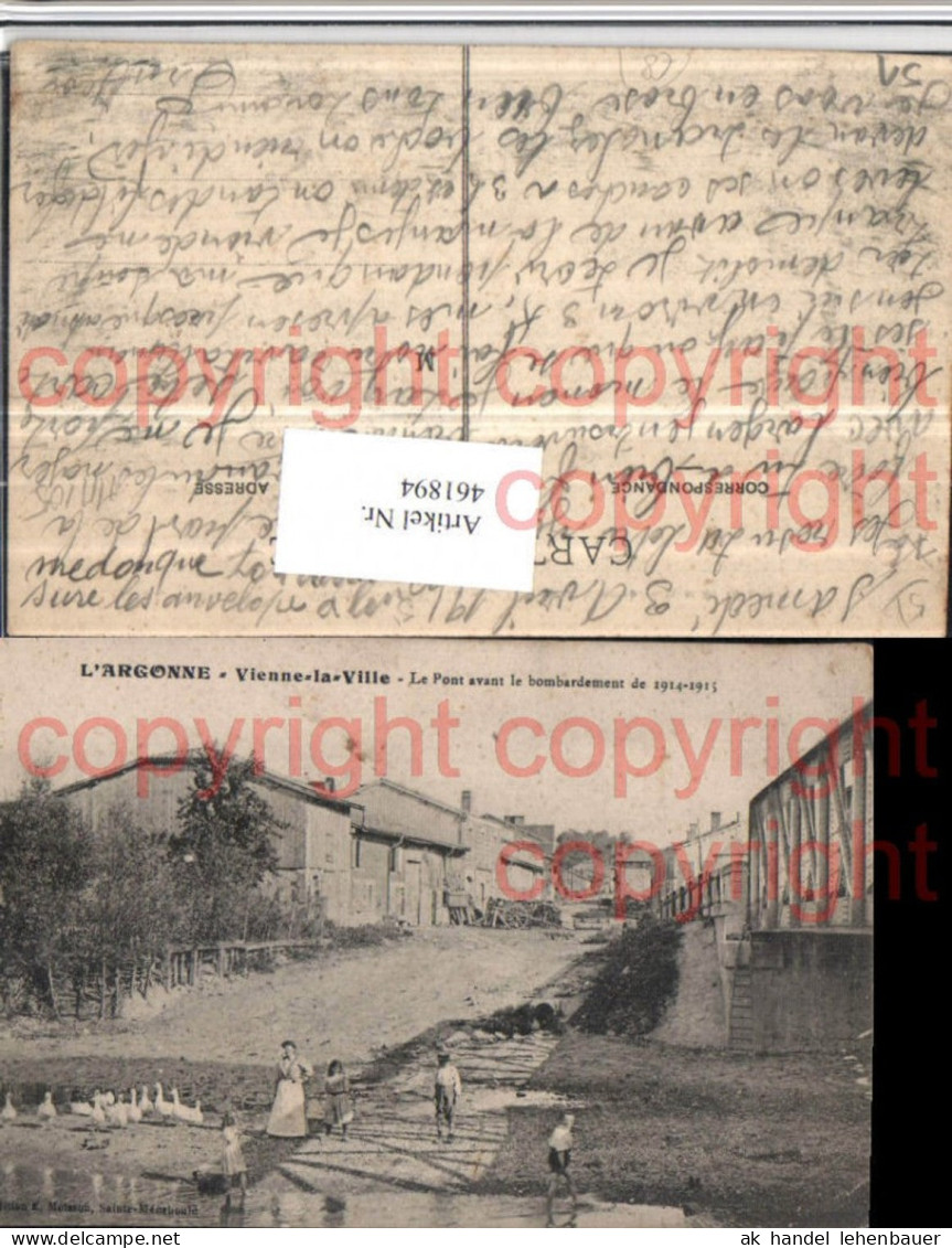 461894,Champagne-Ardenne Marne Vienne-la-Ville bombardement Zerstörung