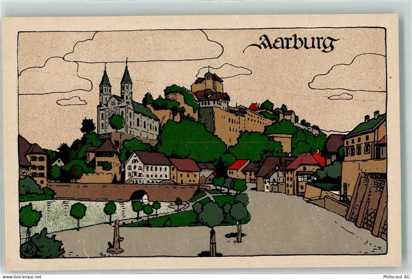 4663 Aarburg Künstlerkarte sign. L - 13248262