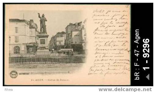47 Agen - 11. AGEN - Statue de Jasmin - statue, carte nuage - statue jasmin poete patois poem /  D47D  K47001K  C47001C