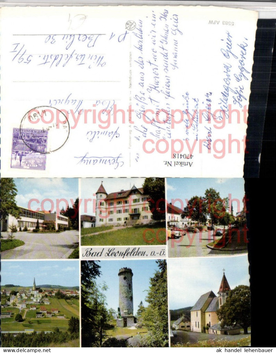 470418,Bad Leonfelden Totale Kirche Turm Mehrbildkarte