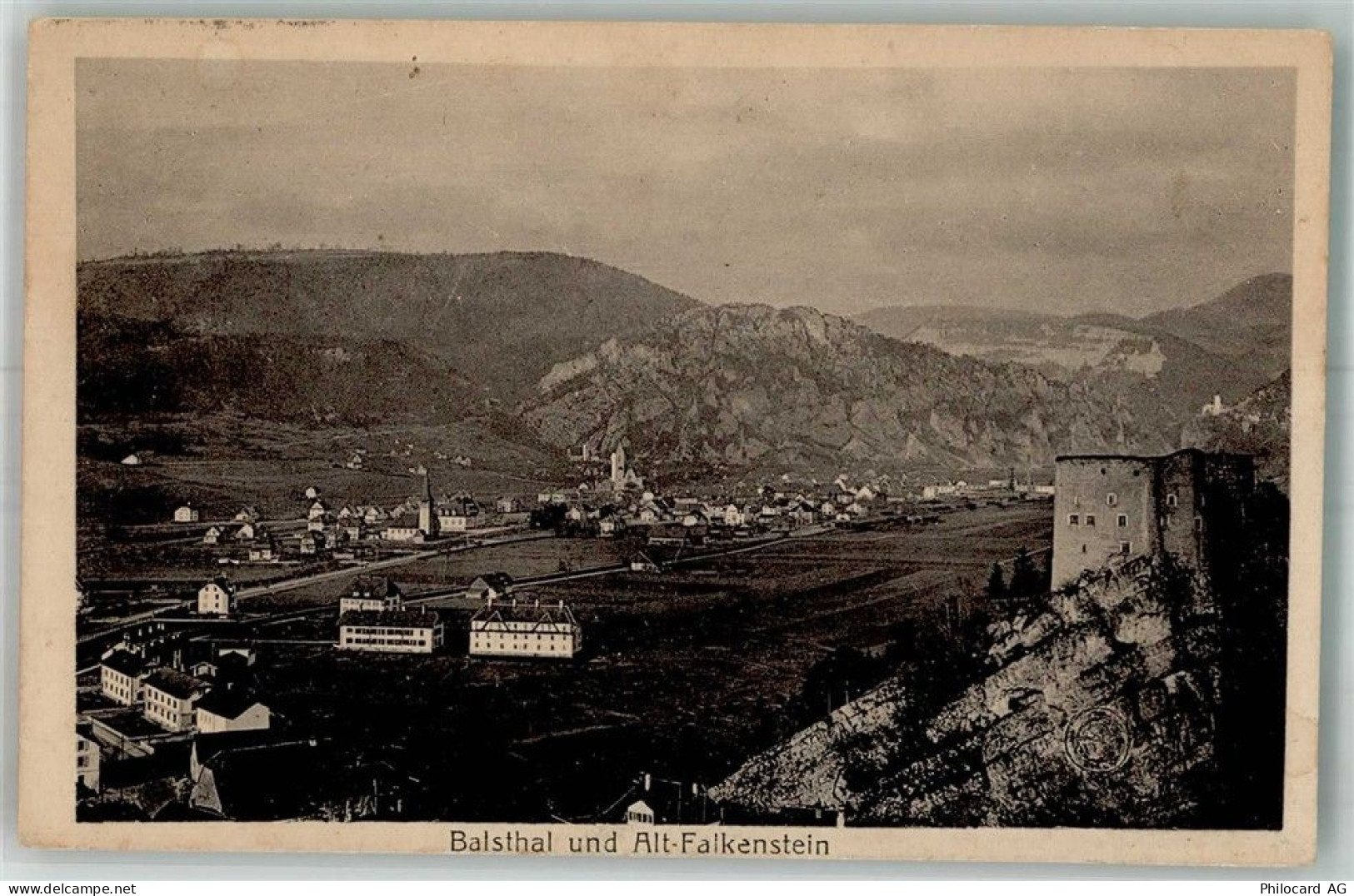 4710 Balsthal 1924 Foto AK Bahnpost Zug 2360 Alt-Falkenstein Schloss - 10753049