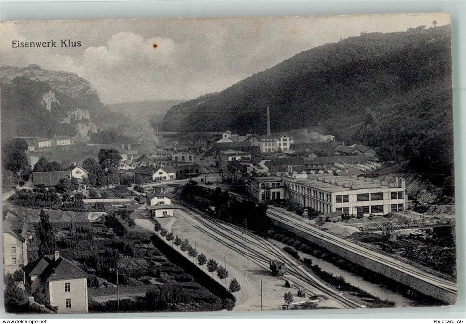 4710 Balsthal Foto AK Fabrik Eisenwerk Klus Bahnhof - 13673238