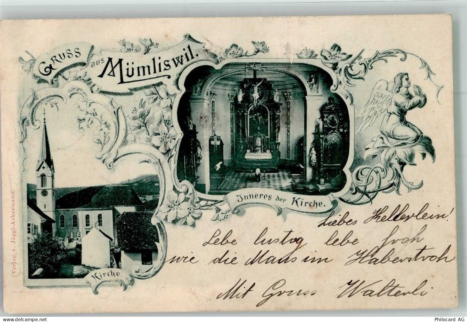4717 Mümliswil 1900 Foto AK Kirche inen - 13312397