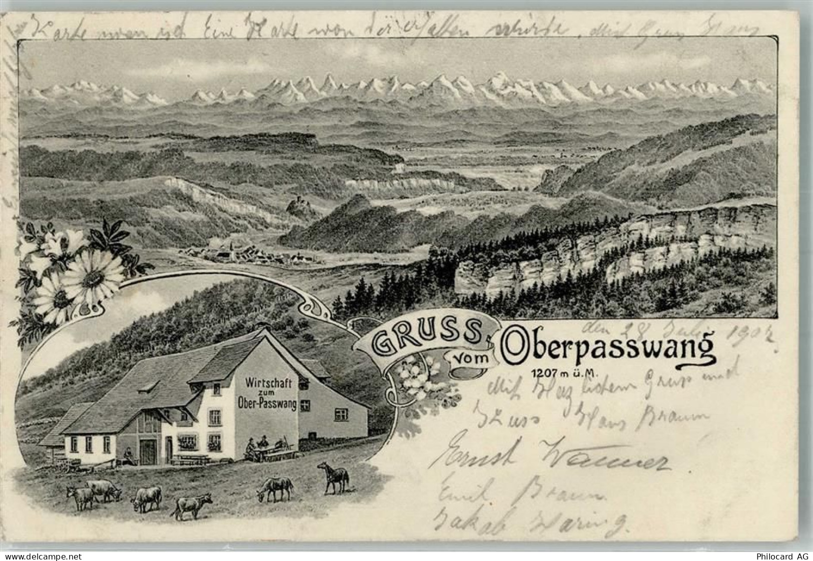 4719 Ramiswil 1907 Foto AK Gasthaus zum Oberpasswang - 13568339