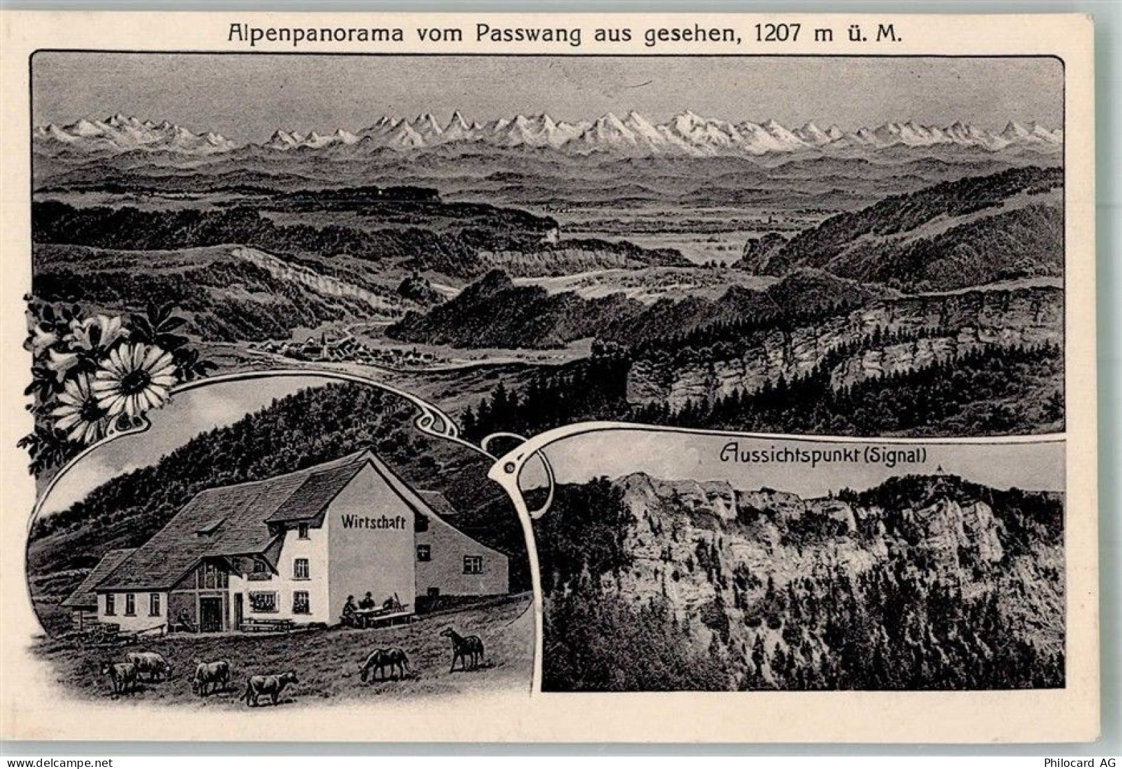 4719 Ramiswil Foto AK Alpenpanorama Gasthaus Passwang - 13312509