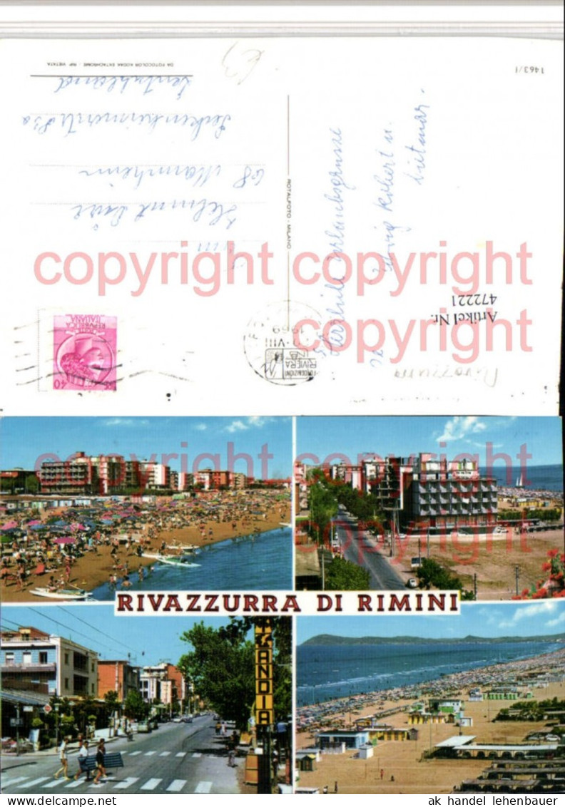 472221,Emilia-Romagna Rimini Rivazzurra Strand Mehrbildkarte