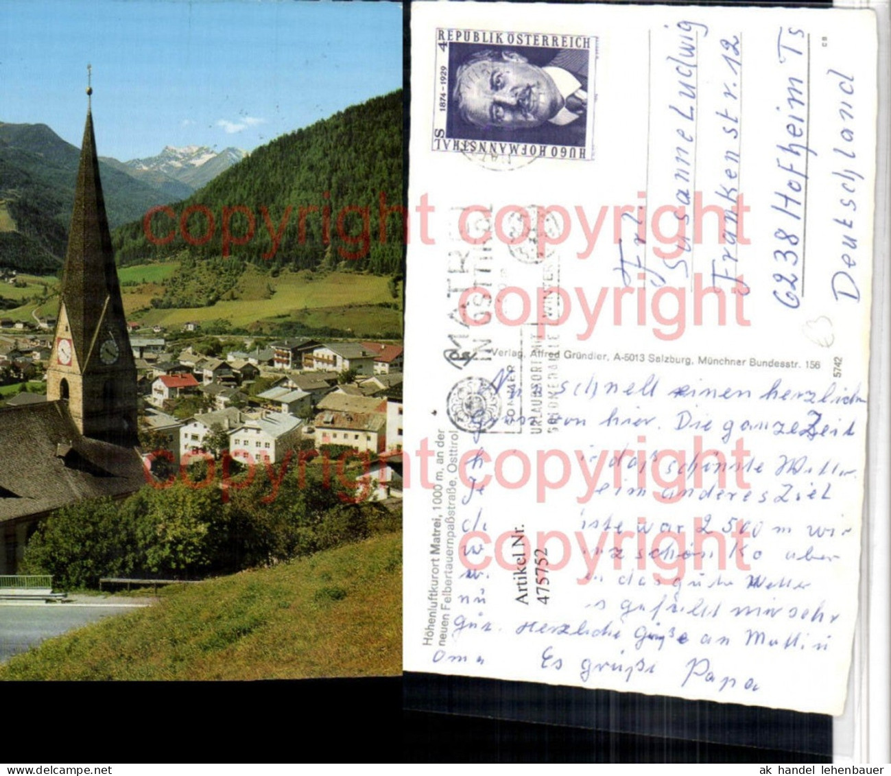 475752,Matrei in Osttirol Teilansicht Kirche Bergkulisse