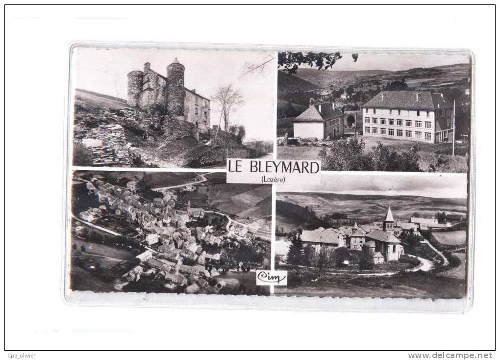 48 LE BLEYMARD Multivue, Chateau, Abbaye St Jean, Vue Générale, ed CIM 22, CPSM 9x14, 1964