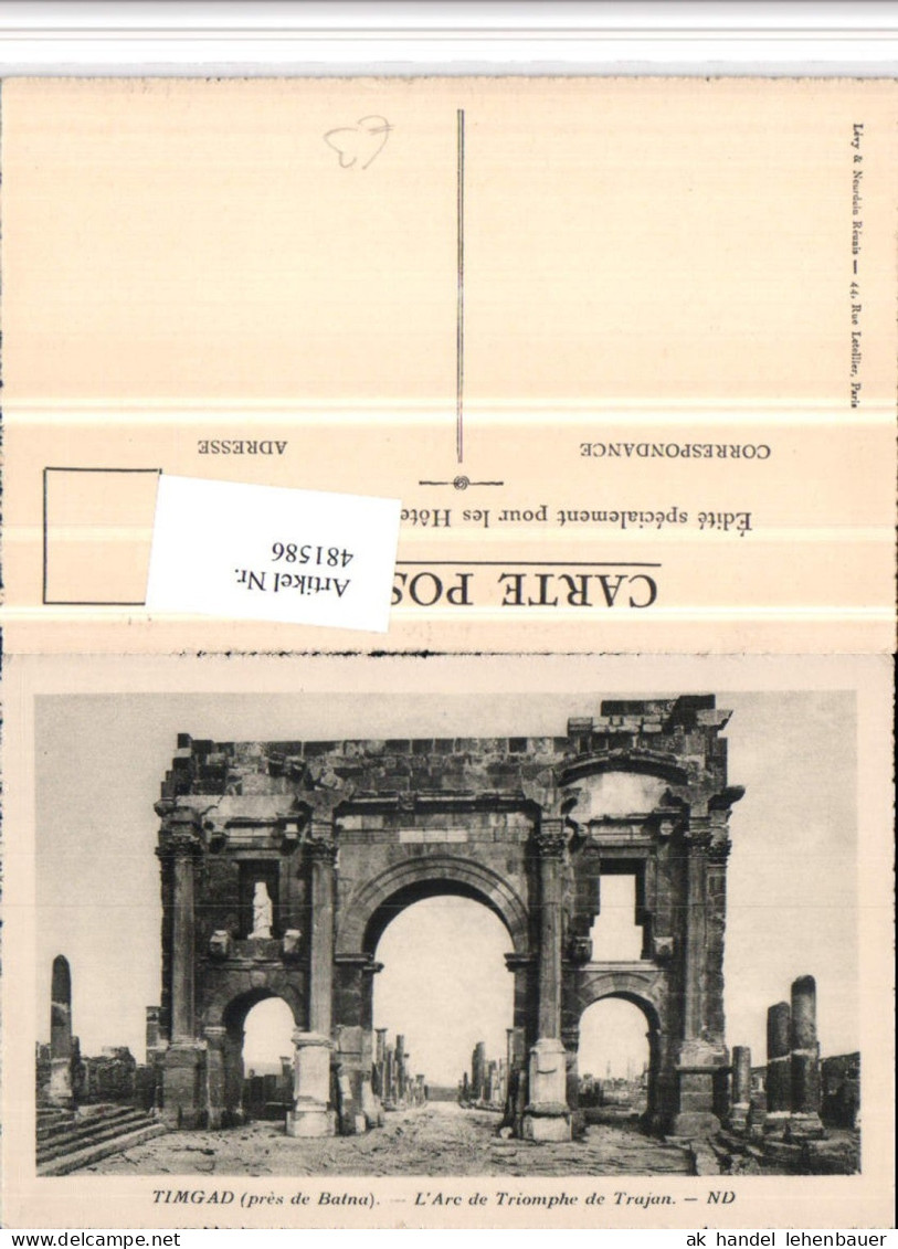 481586,Algeria Batna Timgad Arc de Triomphe de Trajan Triumphbogen
