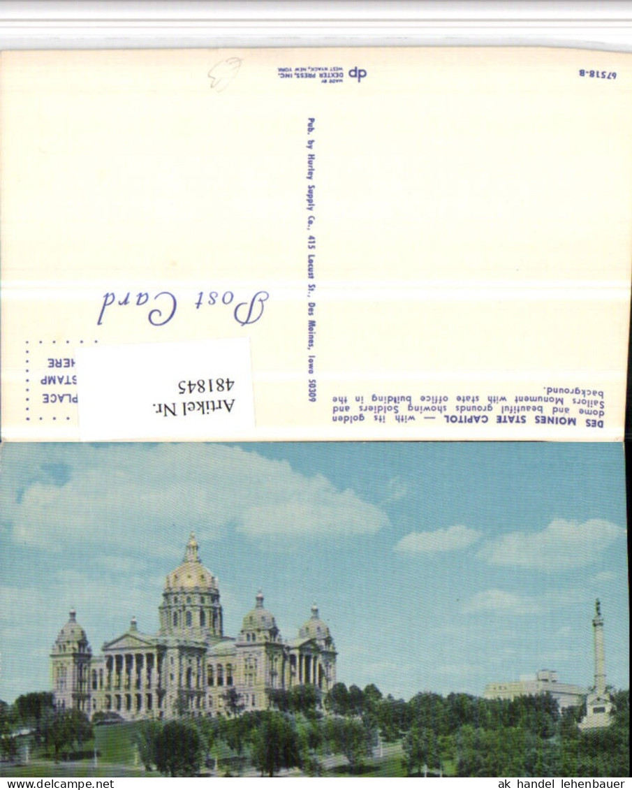 481845,Iowa Des Moines State Capitol Gebäude