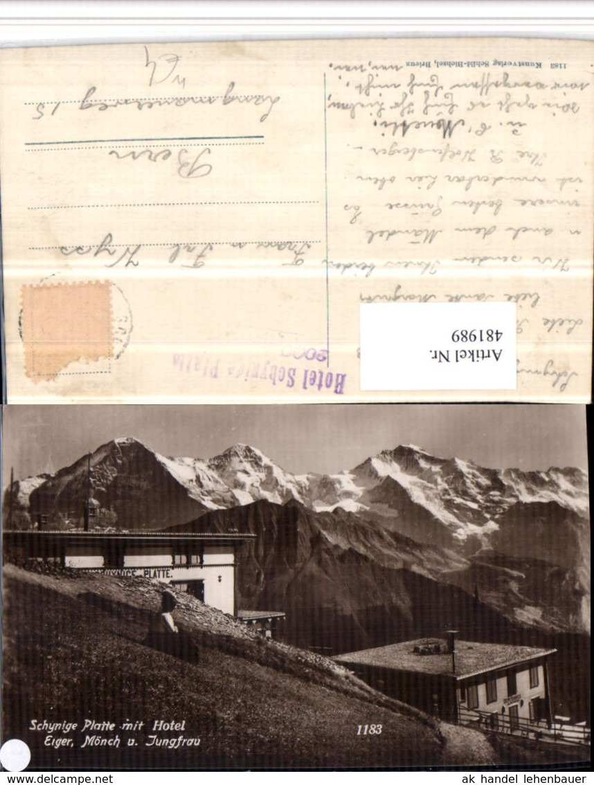 481989,Schynige Platte b. G&uuml;ndlischwand Hotel m. Eiger Bergkulisse Kt Bern
