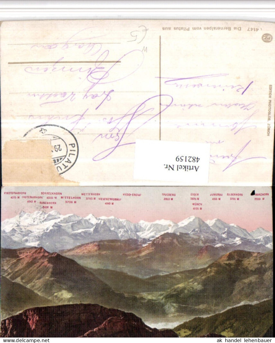 482159,Berneralpen vom Pilatus b. Alpnach Bergkulisse Kt Obwalden