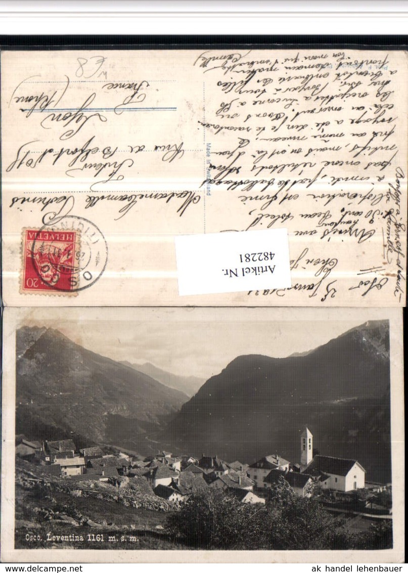 482281,Osco Leventina Totale Bergkulisse Kt Tessin