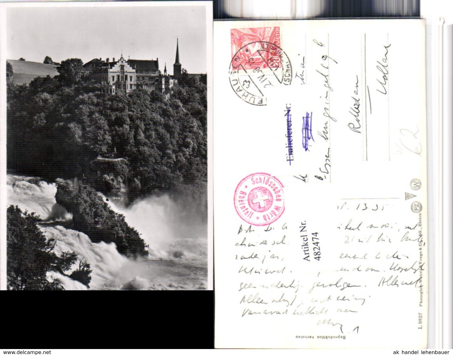 482474,Laufen-Uhwiesen Rheinfall Wasserfall m. Schloss Laufen Kt Z&uuml;rich