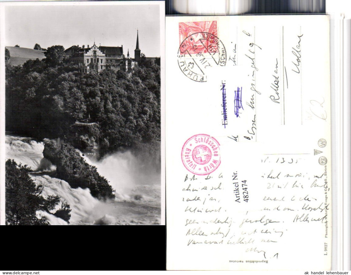 482474,Laufen-Uhwiesen Rheinfall Wasserfall m. Schloss Laufen Kt Zürich