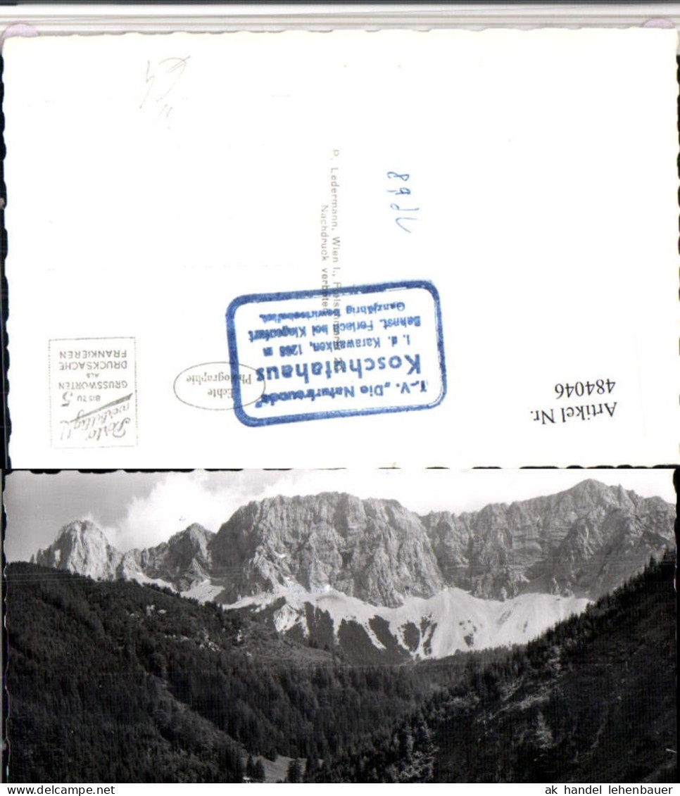 484046,Jägerschutzhaus m. Koschutta b. Ferlach Bergkulisse